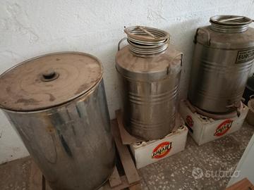 fusti in acciaio, 2 da 50 lt e 1 da 100 lt