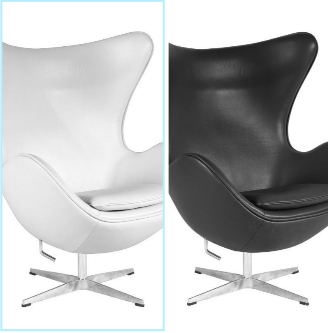 Poltrona design Egg similpelle fibra di vetro