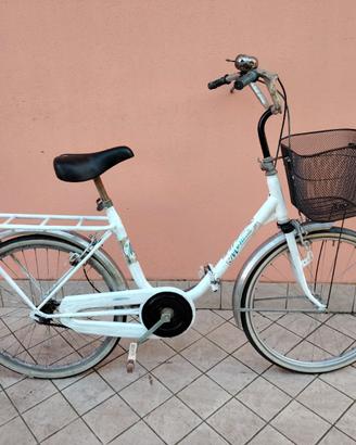 Bicicletta da 24 bianca è nera pieghevole meccanic