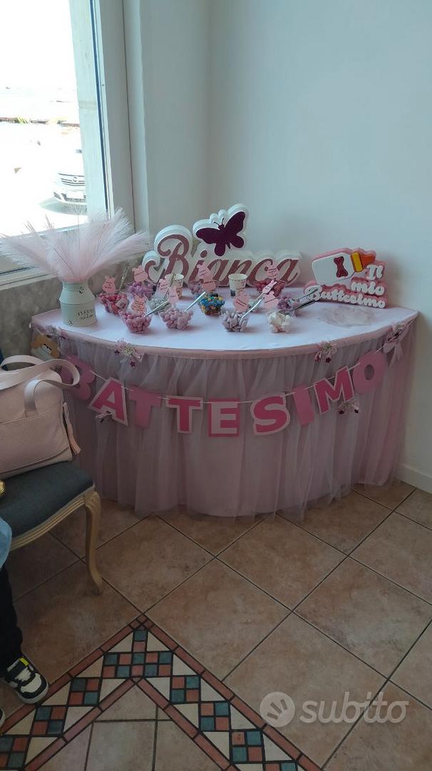Tavola battesimo rosa - sweet table battesimo bimba