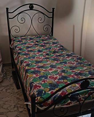 Letto ferro battuto con rete a doghe singolo 
