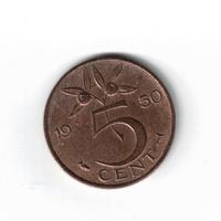 Moneta, Olanda, 5 Cent, Regina Giuliana, 1950