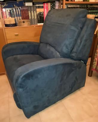 Poltrona elettrica motorizzata blù