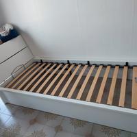 Letto contenitore singolo una piazza, bianco