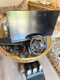 Setup Logitech con volante, pedaliera e monitore
