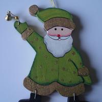 Babbo Natale in legno con campanellino, vintage