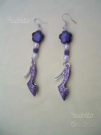 Orecchini scarpa tacco alto ciondoli charms bijoux