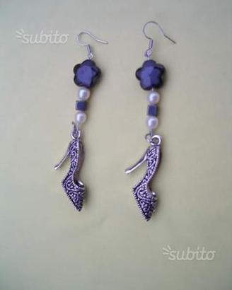 Orecchini scarpa tacco alto ciondoli charms bijoux
