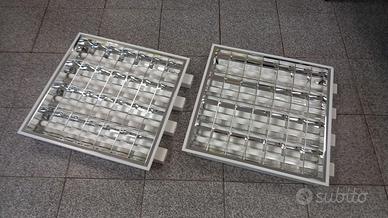 Kit 2 pezzi Plafoniera da controsoffitto per 4 tub