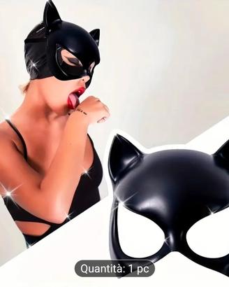 maschera costume gatta sexy + unghie finte
