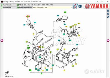 Specchio Dx Yamaha YZF R 750 4FM262900000