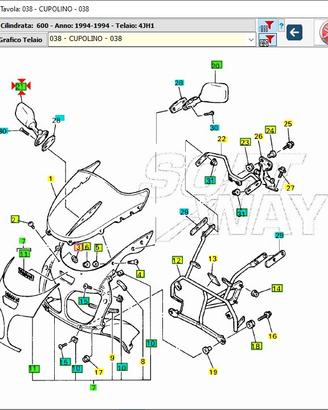 Specchio Dx Yamaha YZF R 750 4FM262900000