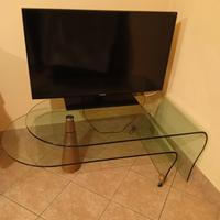 tavolino in cristallo e ciliegio di divani & divan