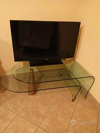 tavolino in cristallo e ciliegio di divani & divan