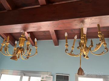 Lampadari ottone foglia d oro