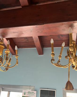 Lampadari ottone foglia d oro