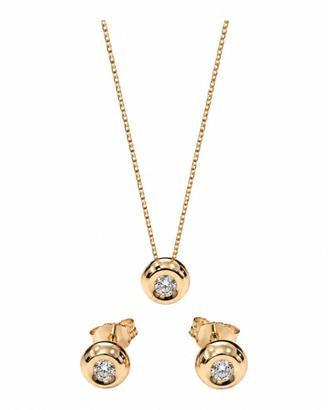 Parure collana pendente  orecchini Oro ,Diamanti