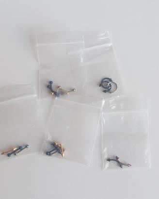 Set 18 piercing-orecchini acciaio nuovi