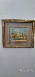 Quadro Olio firmato M. Bennici Paesaggio Italiano
