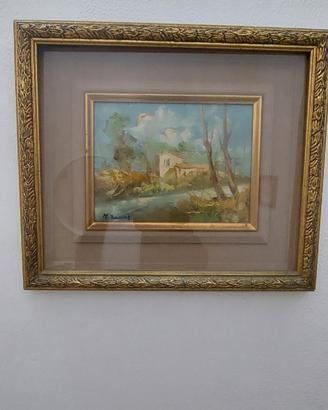 Quadro Olio firmato M. Bennici Paesaggio Italiano