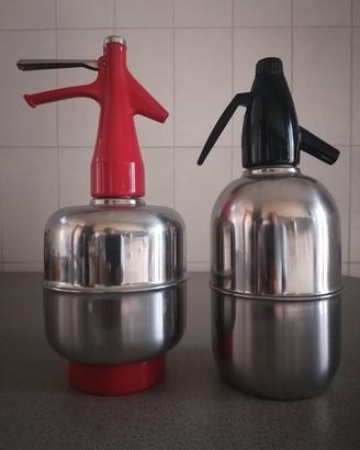 coppia 2 sifoni seltz soda antichi vintage metallo