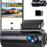 GKU Dash Cam 4K+1080P WiFi 64GB Auto