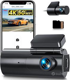 GKU Dash Cam 4K+1080P WiFi 64GB Auto