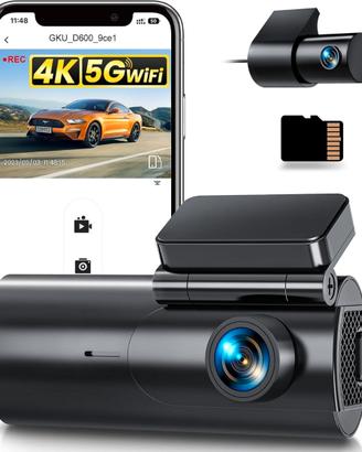 GKU Dash Cam 4K+1080P WiFi 64GB Auto