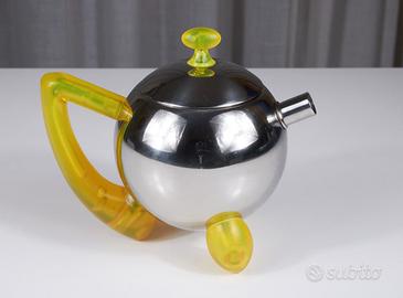 Teiera design Vice Versa acciaio, plastica Memphis