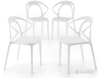 4 sedie nuove - impilabili-  interno/ esterno