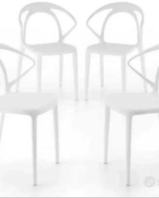 4 sedie nuove - impilabili-  interno/ esterno