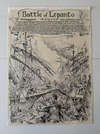 Alberto Fremura Litografia Battaglia di Lepanto