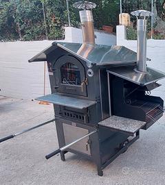 Forno a legna con barbecue 
