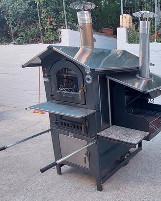 Forno a legna con barbecue 