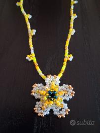 Collanina girocollo choker con perline in vetro 