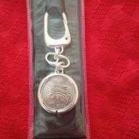 PORTACHIAVI CON 500 LIRE ARGENTO (BIGA)