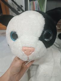 Gattone peluche grande bianco e nero 