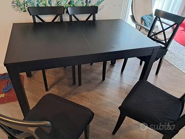Tavolo allungabile ikea Bjursta e 6 sedie Ingolf
