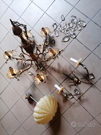 2 lampadari e 1 applique in onice. 