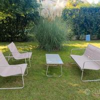 Set da giardino - divano, 2 poltrone e tavolino