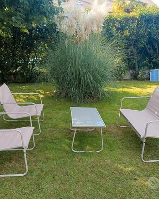 Set da giardino - divano, 2 poltrone e tavolino