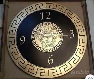 Orologio da muro / parete nero e oro stile Versace