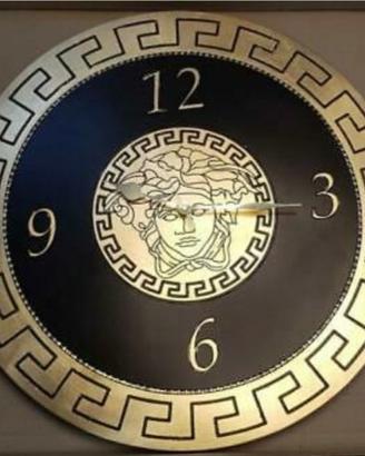 Orologio da muro / parete nero e oro stile Versace
