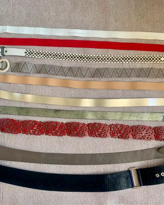 Set 10 cinture di vari colori e stili