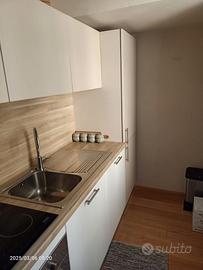 Cucina laccata con top in laminato lineare