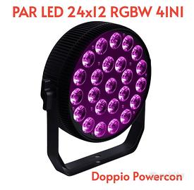 PAR LED 24X12 RGBW 4IN1 FULL COLOR DOPPIO POWERCON