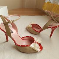 FORNARINA sandali pin-up "Esme" n.38 a pois fiocco