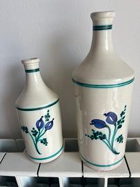 Coppia bottiglie ceramica Grottaglie
