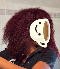 Parrucca rossa riccia vera