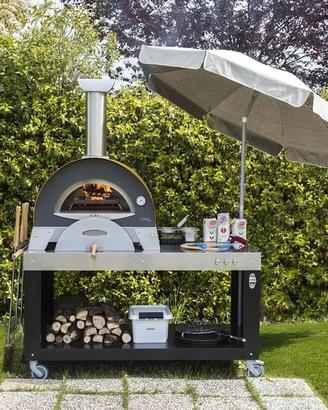TAVOLO MULTIFUNZIONE PER PIZZA 160 CM–COLORE NERO